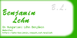 benjamin lehn business card